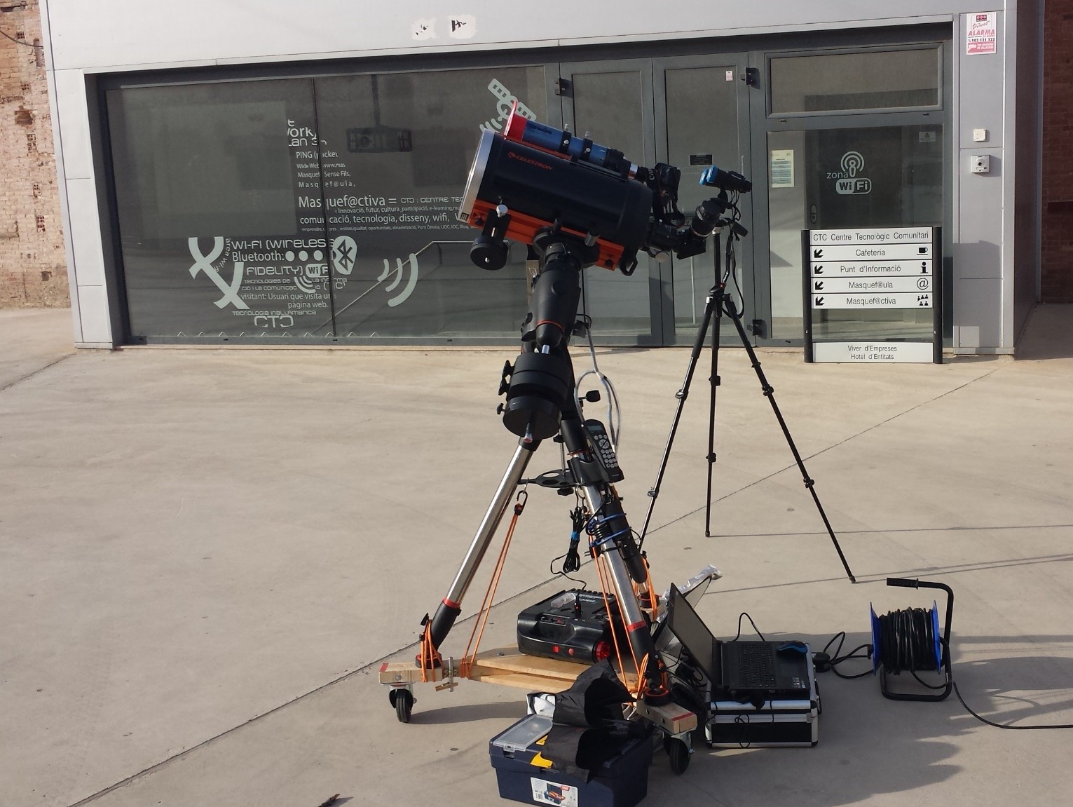 Celestron telescope setup used for astrophotography and scientific outreach