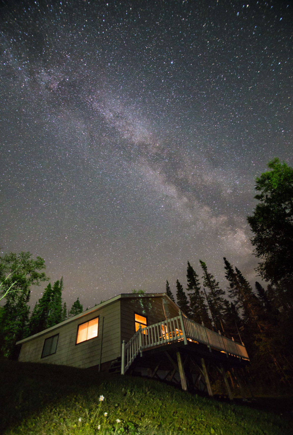 Milky Way above a cabin